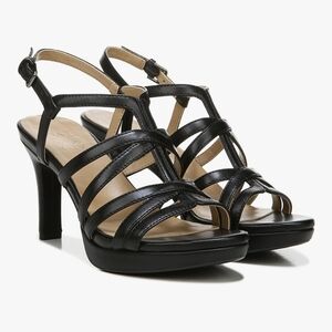 Naturalizer Black Strappy Heels